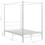 Estructura de cama con dosel metal blanco 140x200 cm de vidaXL, Camas y somieres - Ref: Foro24-325061, Precio: 155,96 €, Desc...