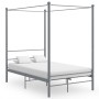 Estructura de cama con dosel metal gris 140x200 cm de vidaXL, Camas y somieres - Ref: Foro24-325062, Precio: 150,34 €, Descue...