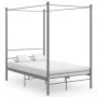 Estructura de cama con dosel metal gris 140x200 cm de vidaXL, Camas y somieres - Ref: Foro24-325062, Precio: 157,03 €, Descue...