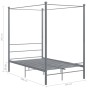 Estructura de cama con dosel metal gris 140x200 cm de vidaXL, Camas y somieres - Ref: Foro24-325062, Precio: 150,34 €, Descue...