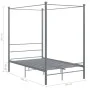 Estructura de cama con dosel metal gris 140x200 cm de vidaXL, Camas y somieres - Ref: Foro24-325062, Precio: 157,03 €, Descue...