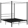 Estructura de cama con dosel metal negro 160x200 cm de vidaXL, Camas y somieres - Ref: Foro24-325063, Precio: 188,87 €, Descu...