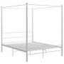 Estructura de cama con dosel metal blanco 160x200 cm de vidaXL, Camas y somieres - Ref: Foro24-325064, Precio: 203,29 €, Desc...