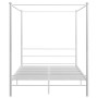 Estructura de cama con dosel metal blanco 160x200 cm de vidaXL, Camas y somieres - Ref: Foro24-325064, Precio: 188,02 €, Desc...