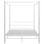 Estructura de cama con dosel metal blanco 160x200 cm de vidaXL, Camas y somieres - Ref: Foro24-325064, Precio: 203,29 €, Desc...