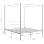 Estructura de cama con dosel metal blanco 160x200 cm de vidaXL, Camas y somieres - Ref: Foro24-325064, Precio: 188,02 €, Desc...
