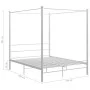 Estructura de cama con dosel metal blanco 160x200 cm de vidaXL, Camas y somieres - Ref: Foro24-325064, Precio: 203,29 €, Desc...