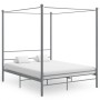 Estructura de cama con dosel metal gris 160x200 cm de vidaXL, Camas y somieres - Ref: Foro24-325065, Precio: 158,28 €, Descue...