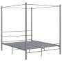 Estructura de cama con dosel metal gris 160x200 cm de vidaXL, Camas y somieres - Ref: Foro24-325065, Precio: 158,28 €, Descue...