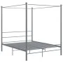 Estructura de cama con dosel metal gris 160x200 cm de vidaXL, Camas y somieres - Ref: Foro24-325065, Precio: 155,22 €, Descue...