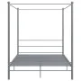 Estructura de cama con dosel metal gris 160x200 cm de vidaXL, Camas y somieres - Ref: Foro24-325065, Precio: 155,22 €, Descue...
