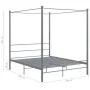 Estructura de cama con dosel metal gris 160x200 cm de vidaXL, Camas y somieres - Ref: Foro24-325065, Precio: 155,22 €, Descue...