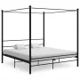 Estructura de cama con dosel metal negro 180x200 cm de vidaXL, Camas y somieres - Ref: Foro24-325066, Precio: 168,30 €, Descu...