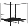 Estructura de cama con dosel metal negro 180x200 cm de vidaXL, Camas y somieres - Ref: Foro24-325066, Precio: 168,30 €, Descu...
