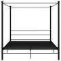 Estructura de cama con dosel metal negro 180x200 cm de vidaXL, Camas y somieres - Ref: Foro24-325066, Precio: 168,30 €, Descu...
