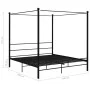 Estructura de cama con dosel metal negro 180x200 cm de vidaXL, Camas y somieres - Ref: Foro24-325066, Precio: 168,30 €, Descu...