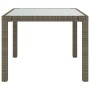 Mesa jardín vidrio templado ratán sintético 90x90x75 cm gris en Mesas de jardín | Comprar online en Foru.es