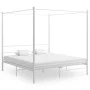 Estructura de cama con dosel metal blanco 200x200 cm de vidaXL, Camas y somieres - Ref: Foro24-325070, Precio: 141,98 €, Desc...