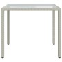 Mesa jardín vidrio templado ratán sintético 90x90x75 cm blanco en Mesas de jardín | Comprar online en Foru.es