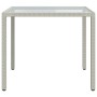 Mesa jardín vidrio templado ratán sintético 90x90x75 cm blanco en Mesas de jardín | Comprar online en Foru.es