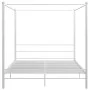 Estructura de cama con dosel metal blanco 200x200 cm de vidaXL, Camas y somieres - Ref: Foro24-325070, Precio: 141,98 €, Desc...