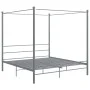 Estructura de cama con dosel metal gris 200x200 cm de vidaXL, Camas y somieres - Ref: Foro24-325071, Precio: 149,05 €, Descue...