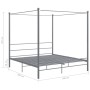 Estructura de cama con dosel metal gris 200x200 cm de vidaXL, Camas y somieres - Ref: Foro24-325071, Precio: 152,86 €, Descue...
