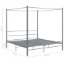 Estructura de cama con dosel metal gris 200x200 cm de vidaXL, Camas y somieres - Ref: Foro24-325071, Precio: 149,05 €, Descue...