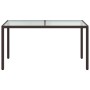 Mesa jardín vidrio templado ratán sintético 150x90x75 cm marrón en Mesas de jardín | Comprar online en Foru.es