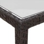 Mesa jardín vidrio templado ratán sintético 150x90x75 cm marrón en Mesas de jardín | Comprar online en Foru.es