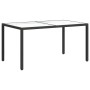 Mesa jardín vidrio templado ratán sintético 150x90x75 cm negro en Mesas de jardín | Comprar online en Foru.es