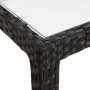 Mesa jardín vidrio templado ratán sintético 150x90x75 cm negro en Mesas de jardín | Comprar online en Foru.es