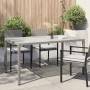 Mesa de jardín vidrio templado ratán sintético gris 150x90x75cm en Mesas de jardín | Comprar online en Foru.es