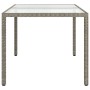 Mesa de jardín vidrio templado ratán sintético gris 150x90x75cm en Mesas de jardín | Comprar online en Foru.es