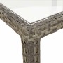 Mesa de jardín vidrio templado ratán sintético gris 150x90x75cm en Mesas de jardín | Comprar online en Foru.es