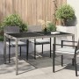 Mesa jardín vidrio templado ratán sintético 150x90x75 cm gris en Mesas de jardín | Comprar online en Foru.es