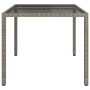 Mesa jardín vidrio templado ratán sintético 150x90x75 cm gris en Mesas de jardín | Comprar online en Foru.es