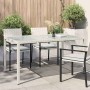 Mesa jardín vidrio templado ratán sintético 150x90x75 cm blanco en Mesas de jardín | Comprar online en Foru.es