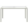Mesa jardín vidrio templado ratán sintético 150x90x75 cm blanco en Mesas de jardín | Comprar online en Foru.es