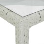 Mesa jardín vidrio templado ratán sintético 150x90x75 cm blanco en Mesas de jardín | Comprar online en Foru.es