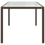 Mesa jardín vidrio templado ratán sintético marrón 190x90x75 cm en Mesas de jardín | Comprar online en Foru.es