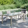 Mesa jardín vidrio templado ratán sintético gris 190x90x75 cm en Mesas de jardín | Comprar online en Foru.es