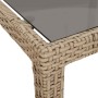 Mesa jardín vidrio templado ratán sintético beige 190x90x75 cm en Mesas de jardín | Comprar online en Foru.es