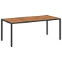 Mesa de jardín madera acacia ratán sintético negra 190x90x75 cm en Mesas de jardín | Comprar online en Foru.es