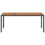 Mesa de jardín madera acacia ratán sintético negra 190x90x75 cm en Mesas de jardín | Comprar online en Foru.es