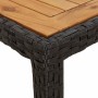 Mesa de jardín madera acacia ratán sintético negra 190x90x75 cm en Mesas de jardín | Comprar online en Foru.es