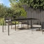 Mesa de jardín de vidrio templado ratán PE gris 250x100x75 cm en Mesas de jardín | Comprar online en Foru.es