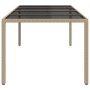 Mesa de jardín de vidrio templado ratán PE beige 250x100x75 cm en Mesas de jardín | Comprar online en Foru.es