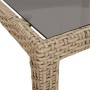Mesa de jardín de vidrio templado ratán PE beige 250x100x75 cm en Mesas de jardín | Comprar online en Foru.es