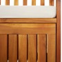 Banco de almacenaje con cojín madera maciza de acacia 148 cm en Bancos de jardín | Comprar online en Foru.es